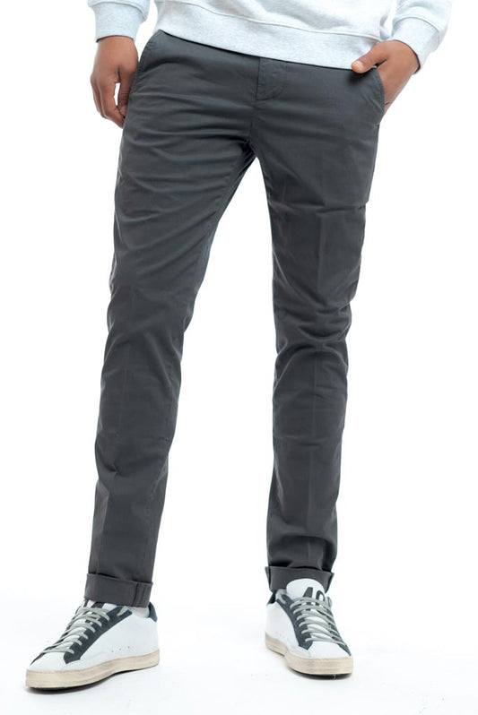 Dondup - Pantalone slim Gaubert Grigio di Cotone