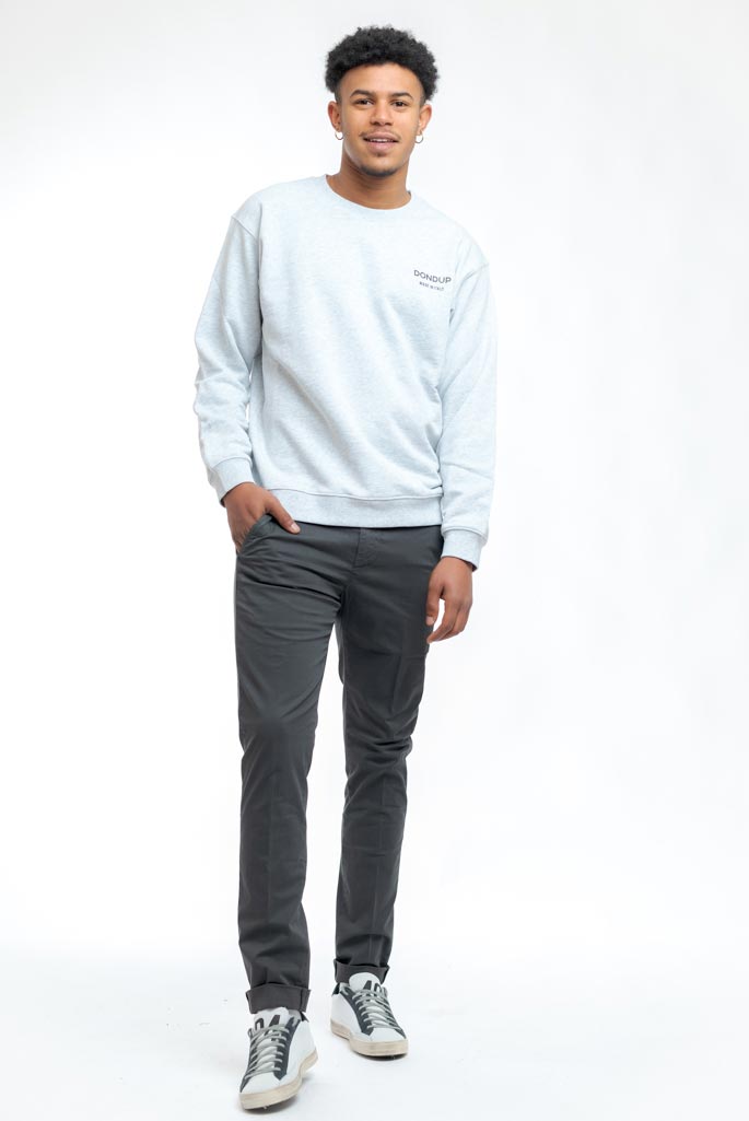 Dondup - Pantalone slim Gaubert Grigio di Cotone