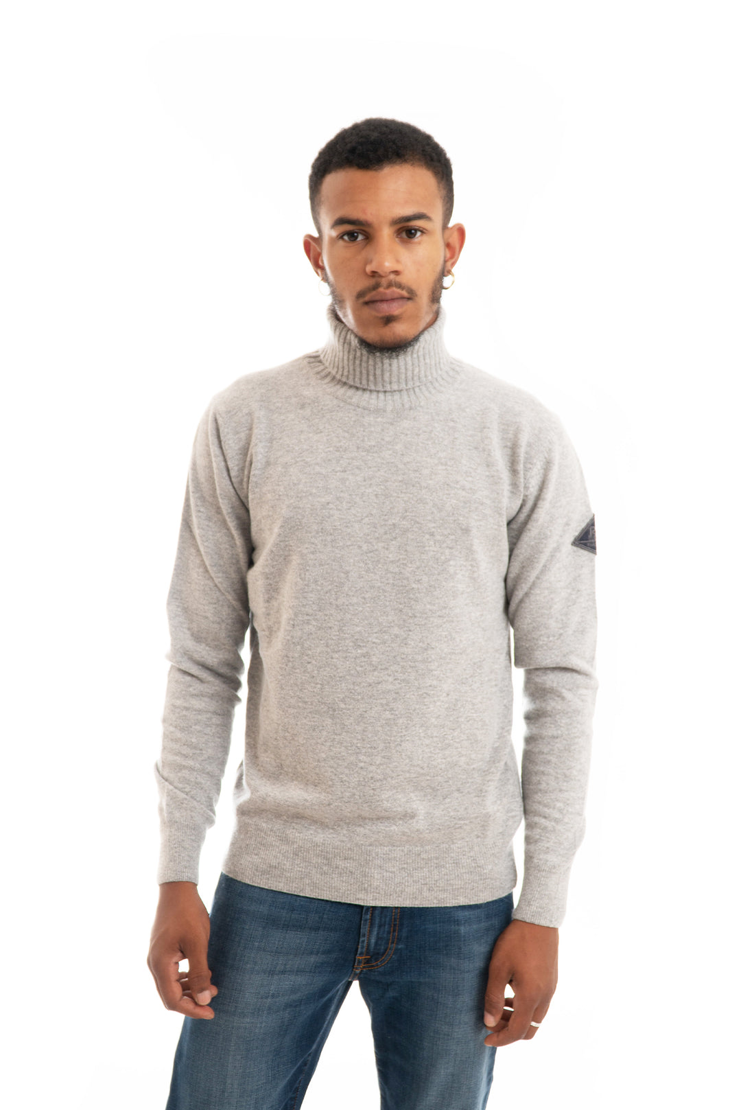 Grigio Maglione Lana Dolcevita Uomo Maglione Dolcevita Grigio In - Main Image