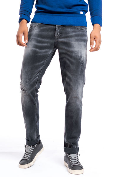 Dondup - Jeans in Denim Nero George con Rotture