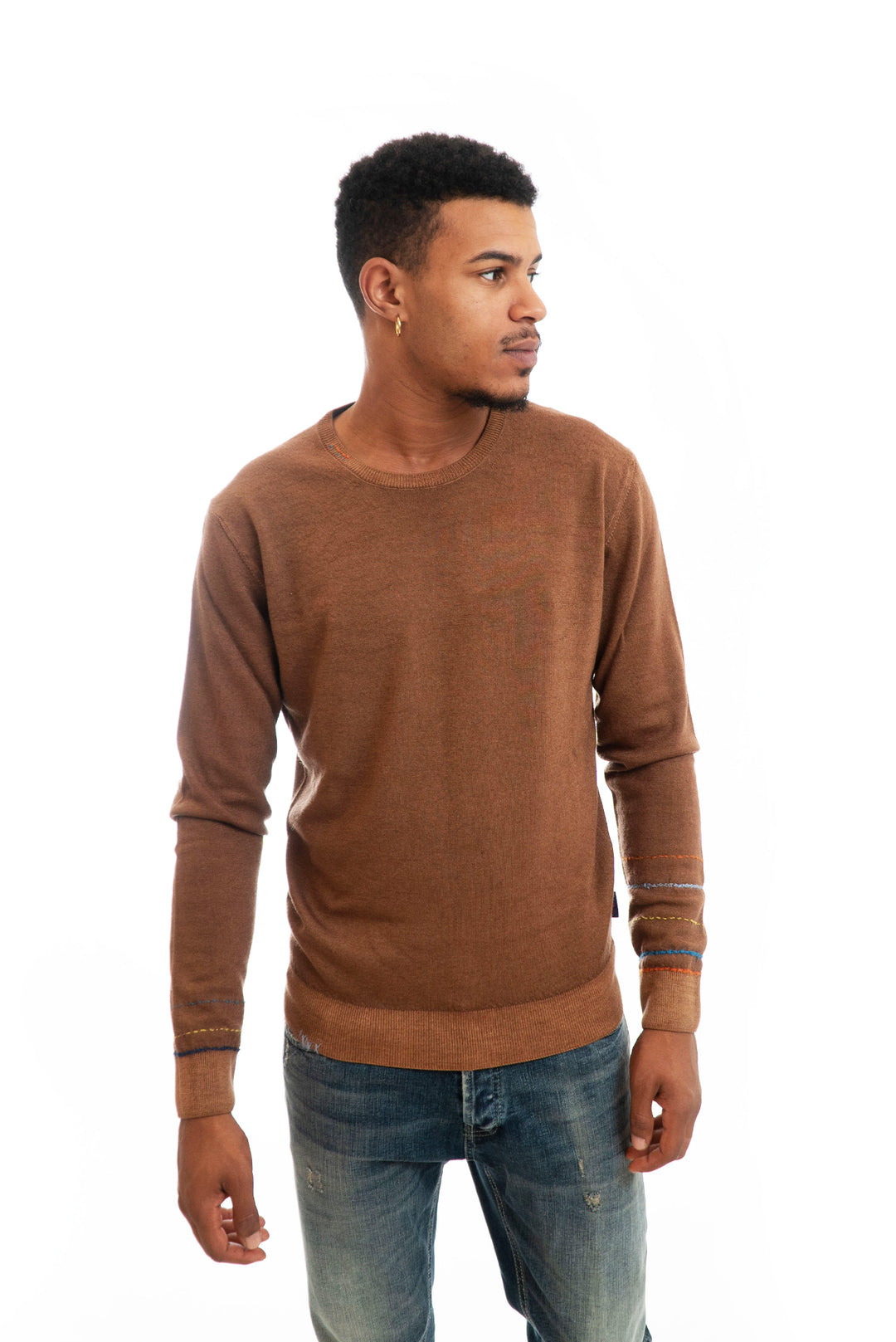 BOB COMPANY - Maglioncino Girocollo Marrone Legno