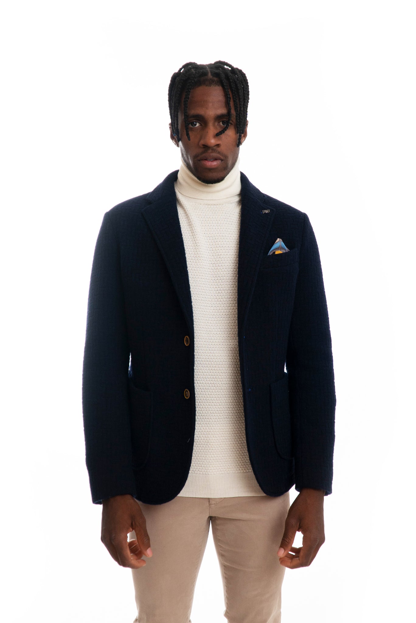 bob company outlet giacca uomo blu in lana , fronte