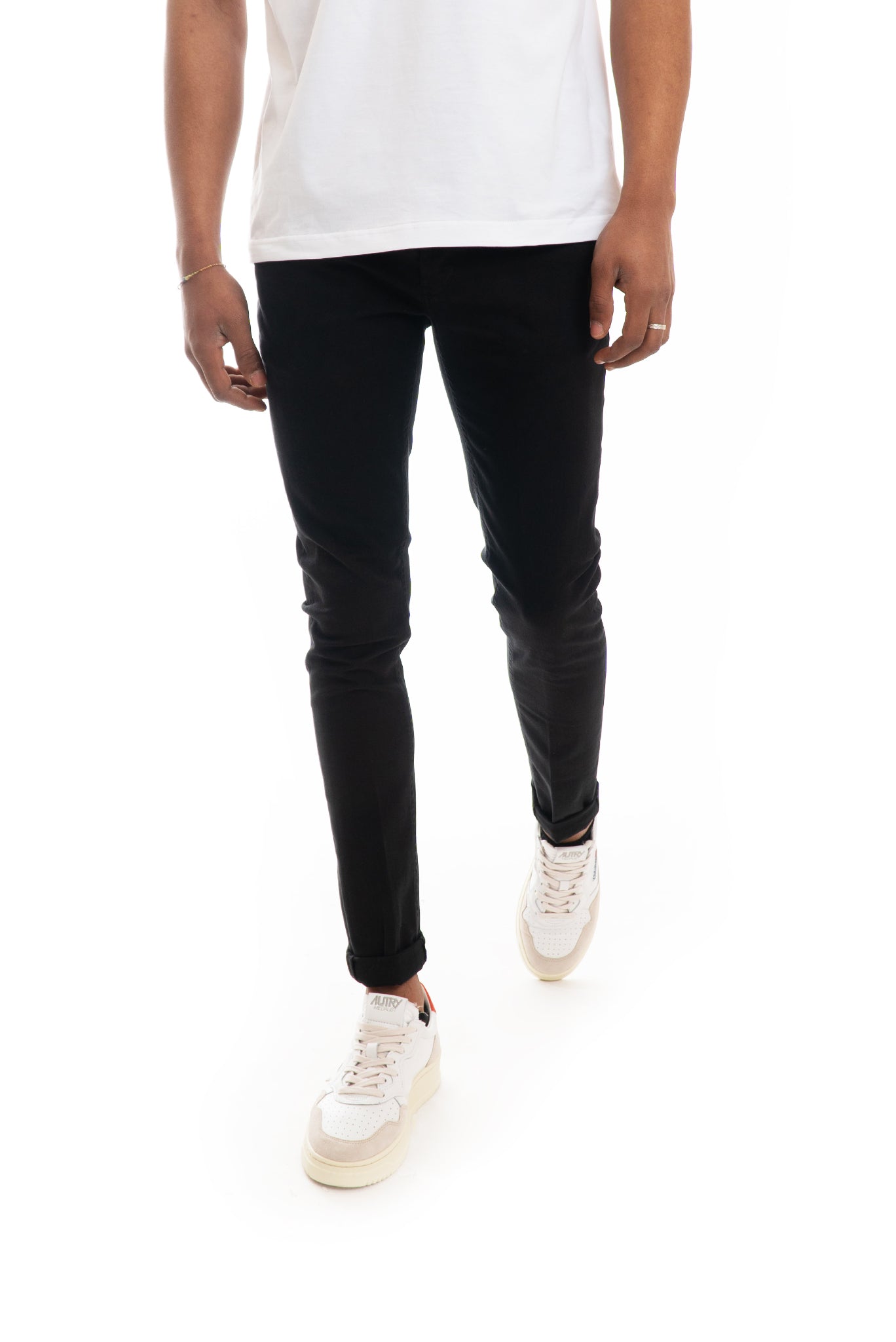 pantalone nero uomo george dondup saldi, fronte